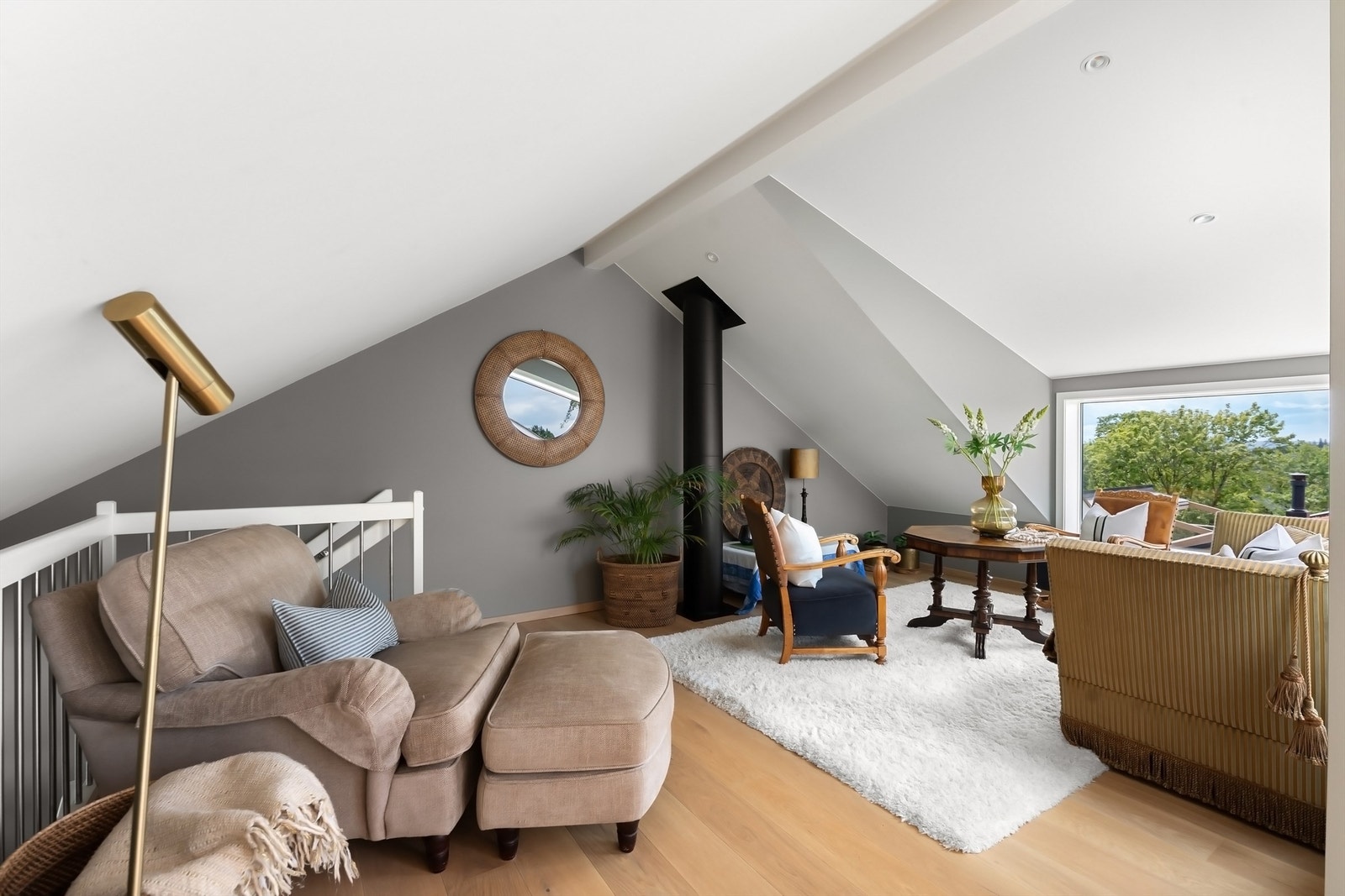 I loftsetasjen finner vi en flott loftstue (det gjøres oppmerksom på at loftsetasjen er byggemeldt som "oppbevaringsrom" og "bod", og er ikke godkjent for varig opphold) Galleribilde