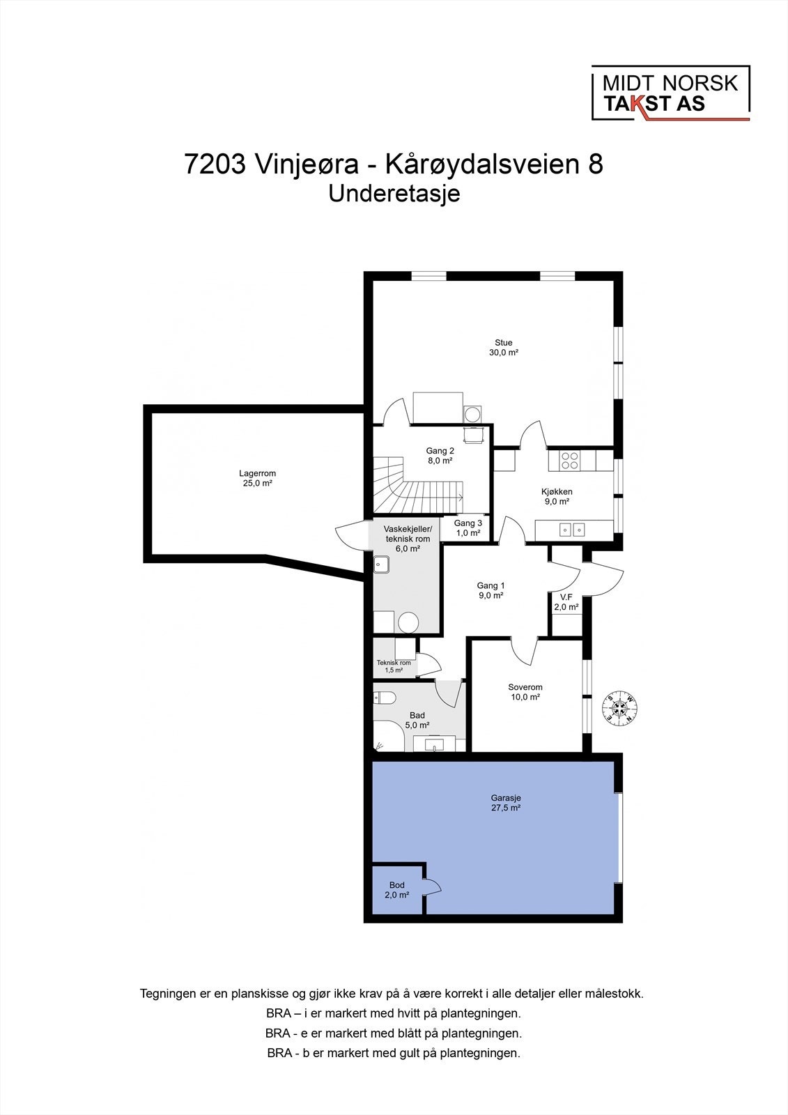 Plantegning underetasje Galleribilde