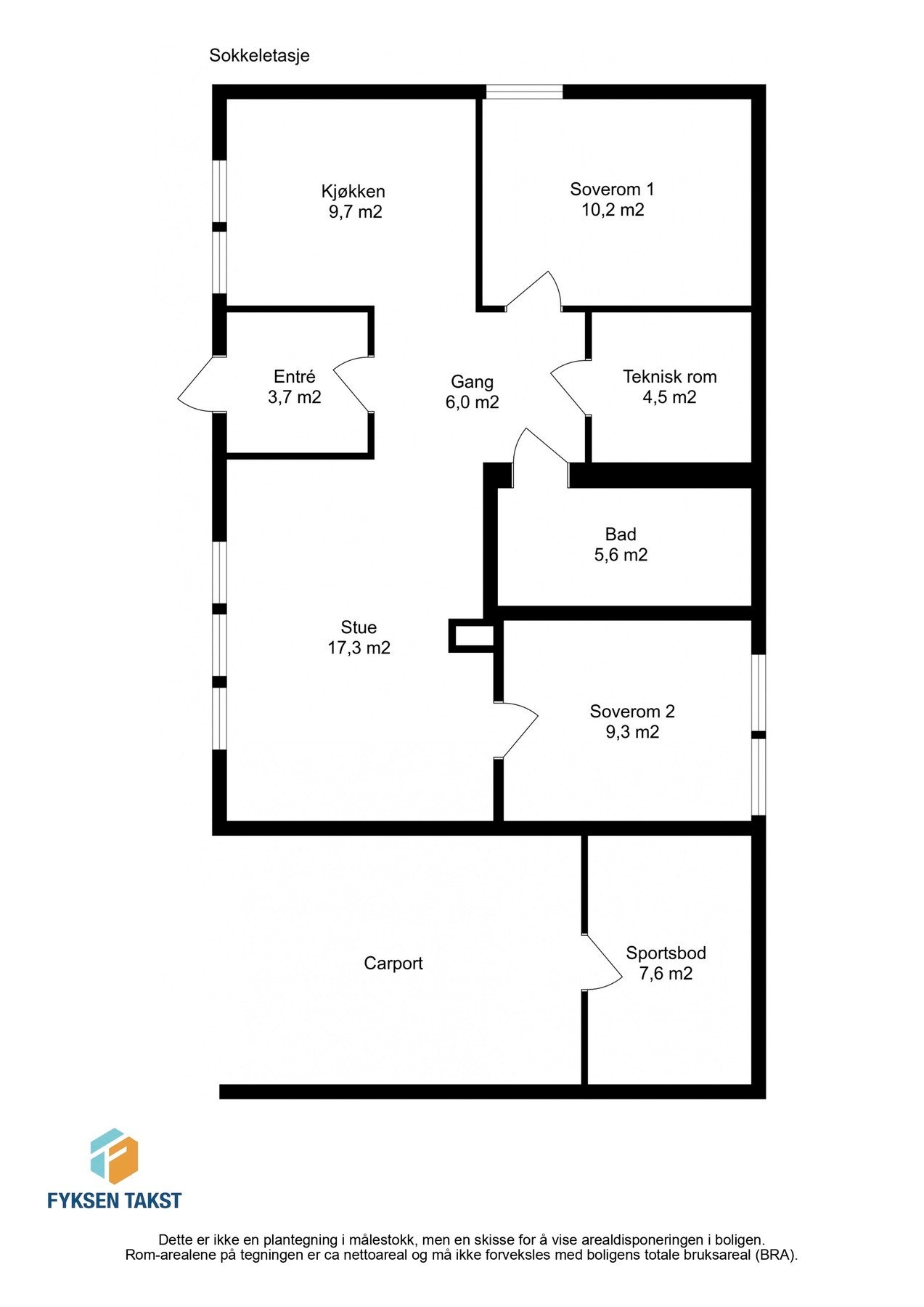 Planskisse- Sokkeletasje. Galleribilde