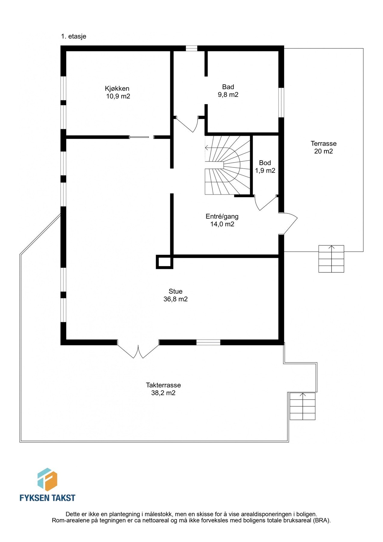 Planskisse 1-etg. Galleribilde