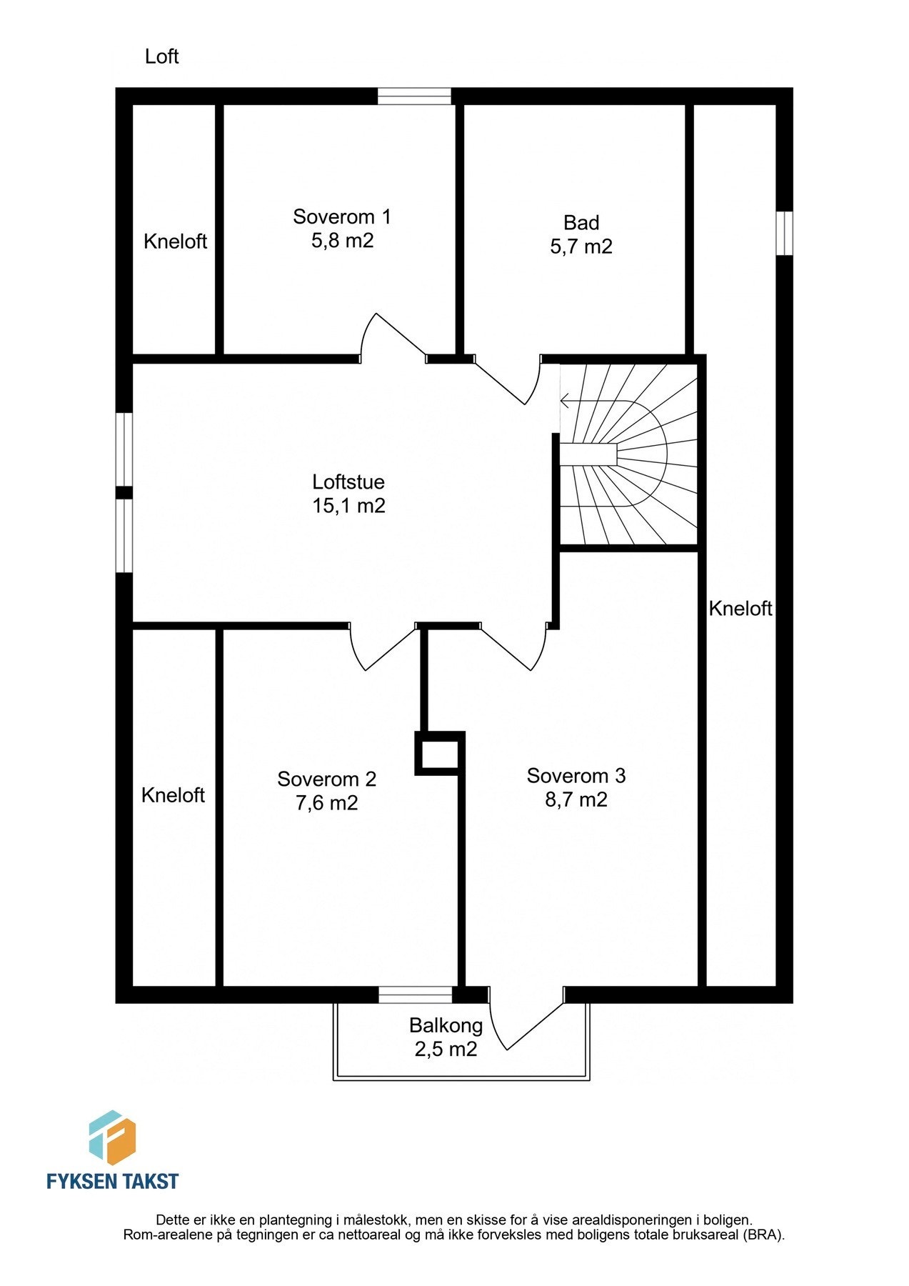 Planskisse loft. Galleribilde