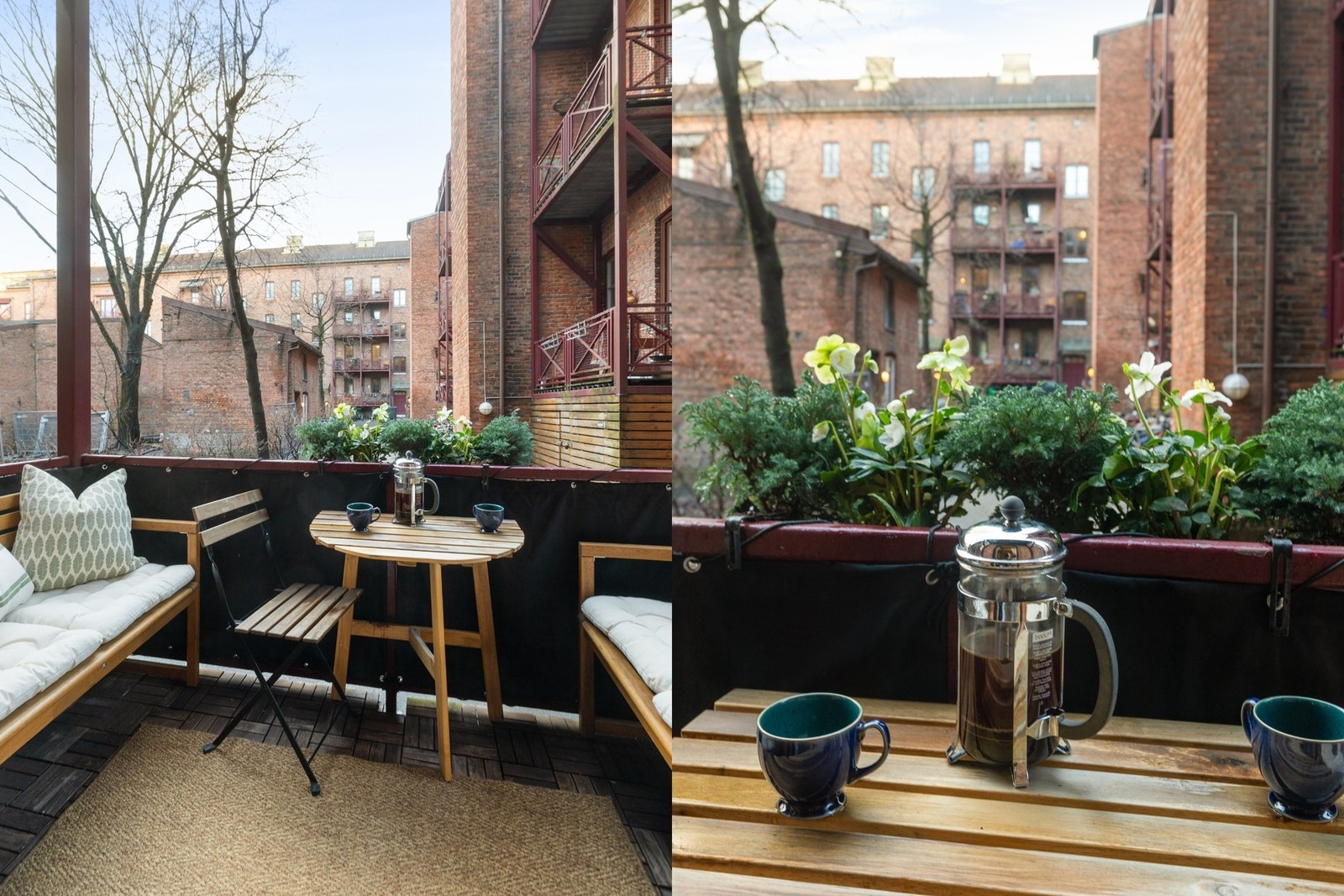 Hyggelig balkong med plass til utemøbler. Galleribilde