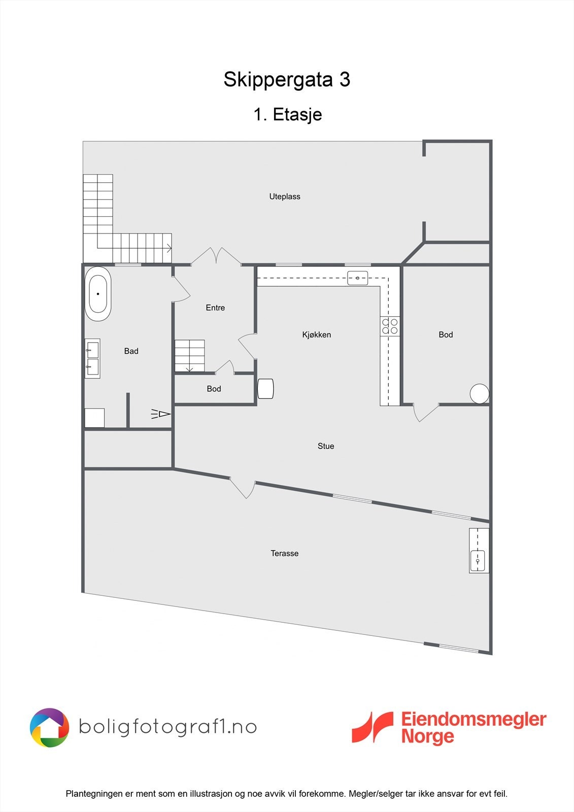 Plantegning 1. etasje Galleribilde