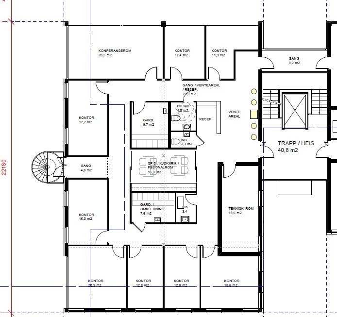 Tegninger av lokalene. Galleribilde