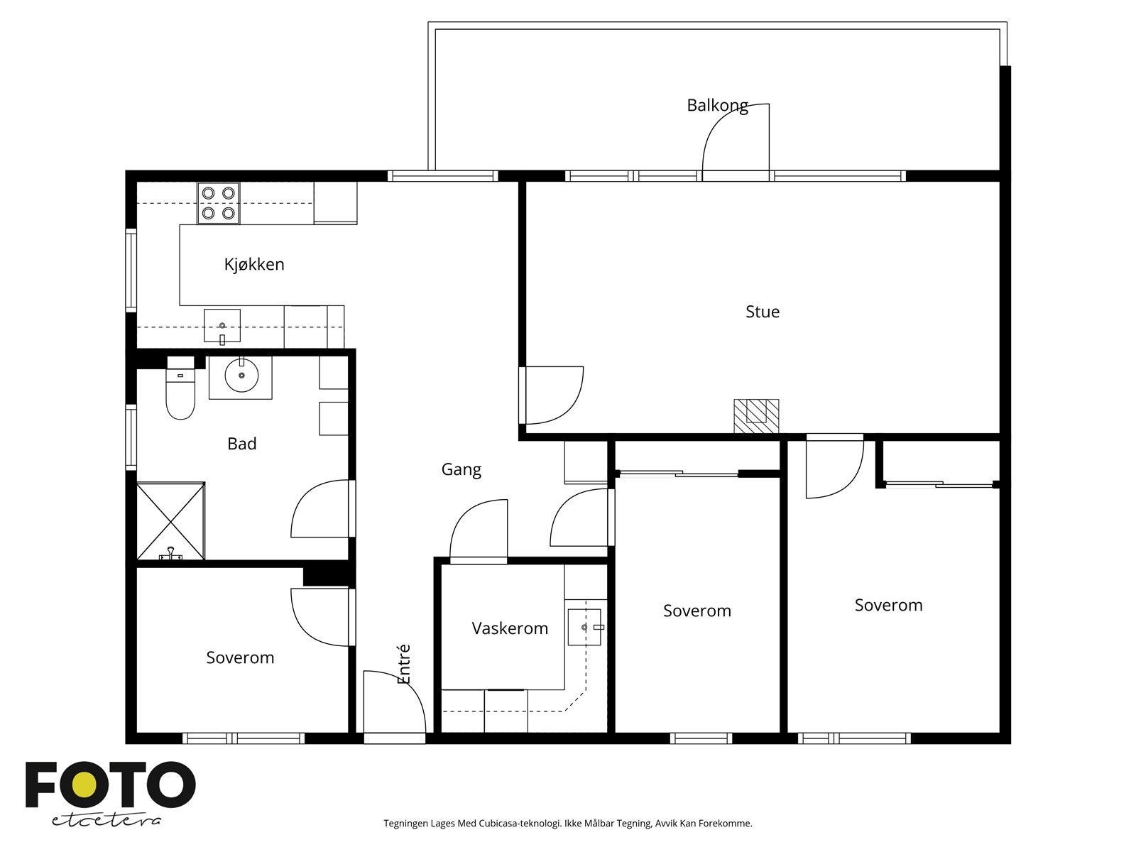 Leiligheten har en praktisk planløsning med stue som gir direkte tilgang til balkong. Kjøkkenet er utstyrt med Fokus Kjøkken-innredning og har plass til spisegruppe. Galleribilde