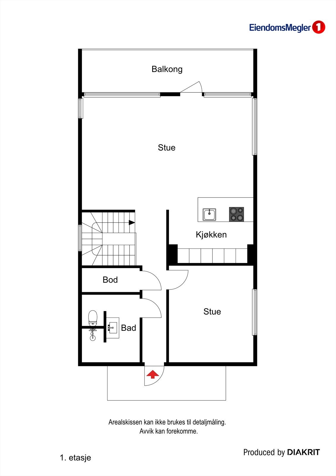 Plantegning hovedetasje. Galleribilde