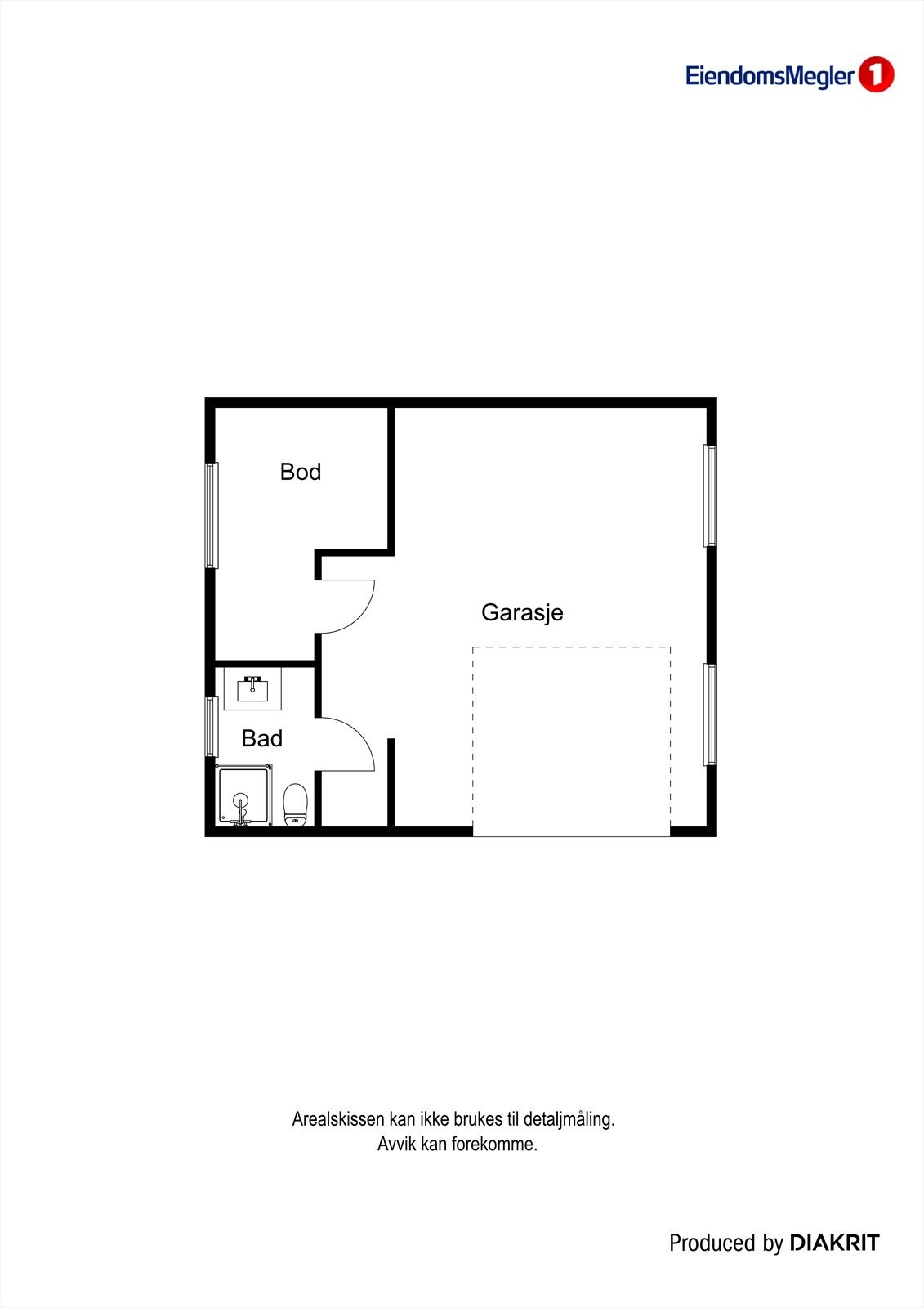 Plantegning garasje. Galleribilde