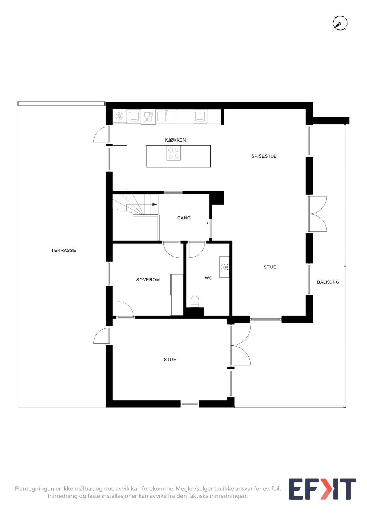 Plantegning hovedetasje. Galleribilde