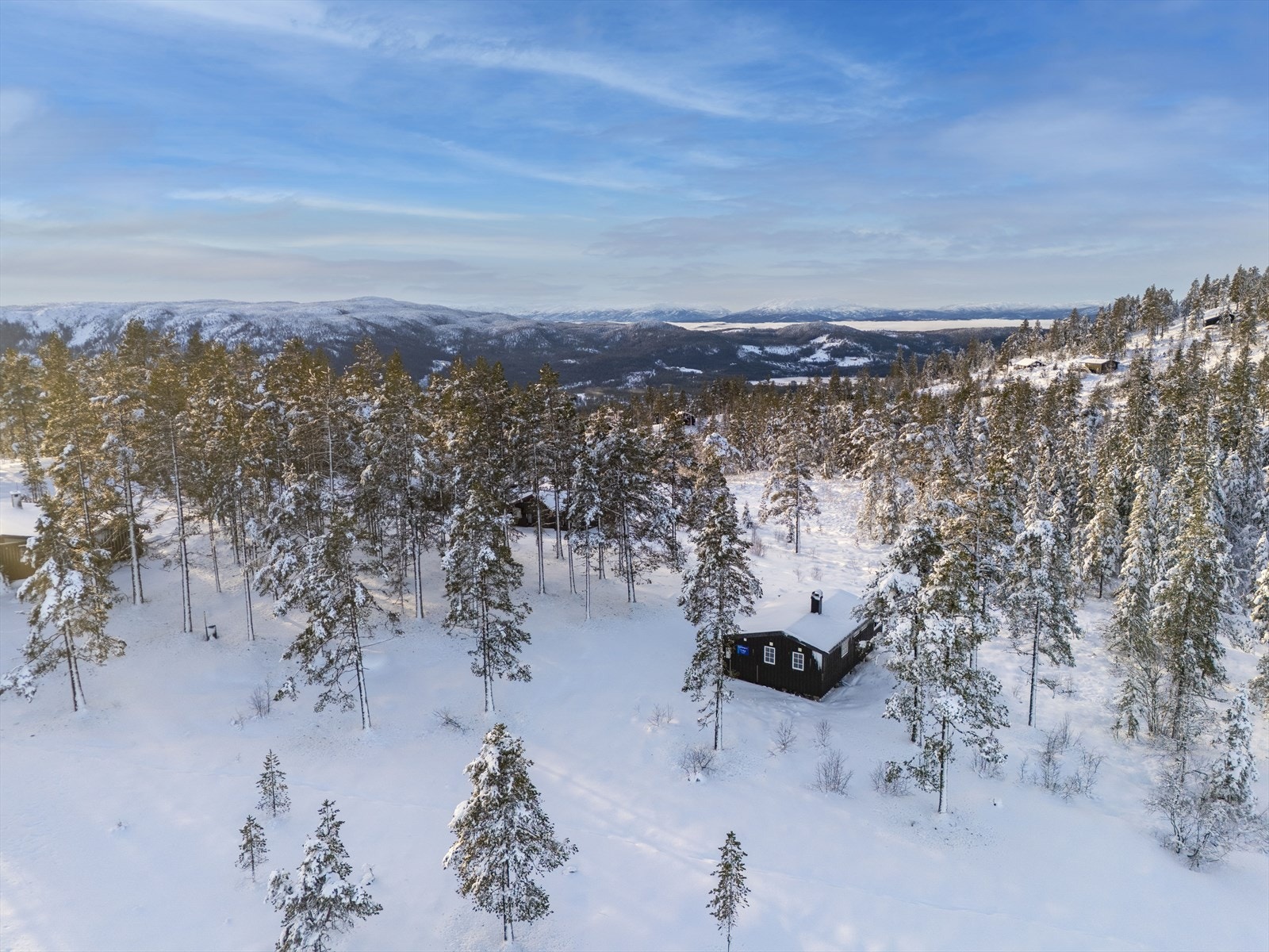 Eiendommen ligger luftig og åpent. Rett nord for eiendommen passerer skiløypene Galleribilde
