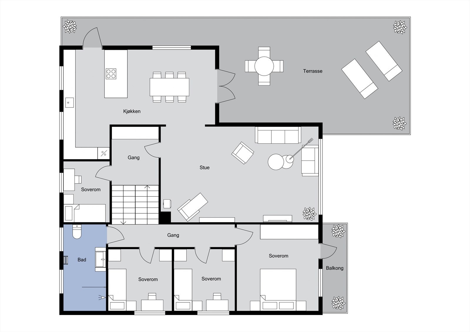 Plantegning - Hovedetasjen Galleribilde