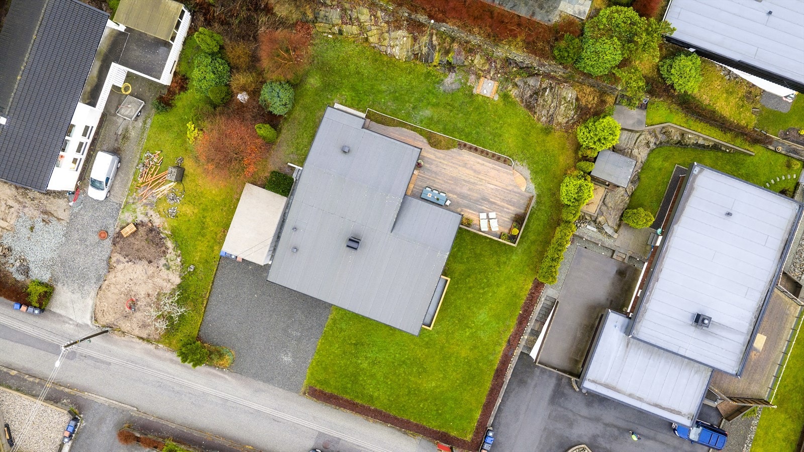 Eiendommen i fugleperspektiv Galleribilde