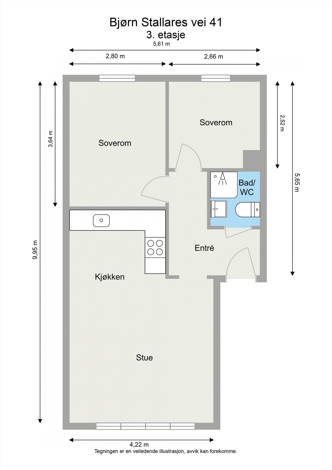 Plantegning av leiligheten. Galleribilde