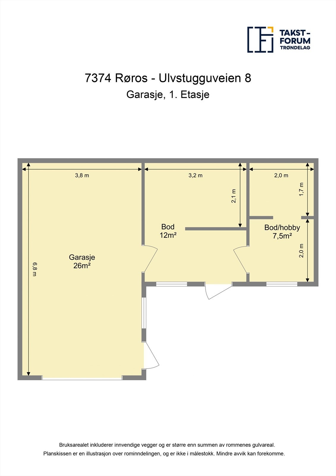 Planskisse garasje. Galleribilde