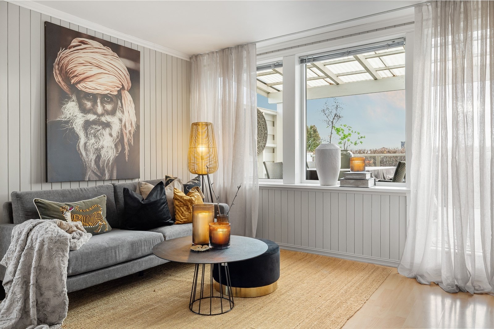 Her ligger alt til rette for å skape en lun og hyggelig stemning. Galleribilde