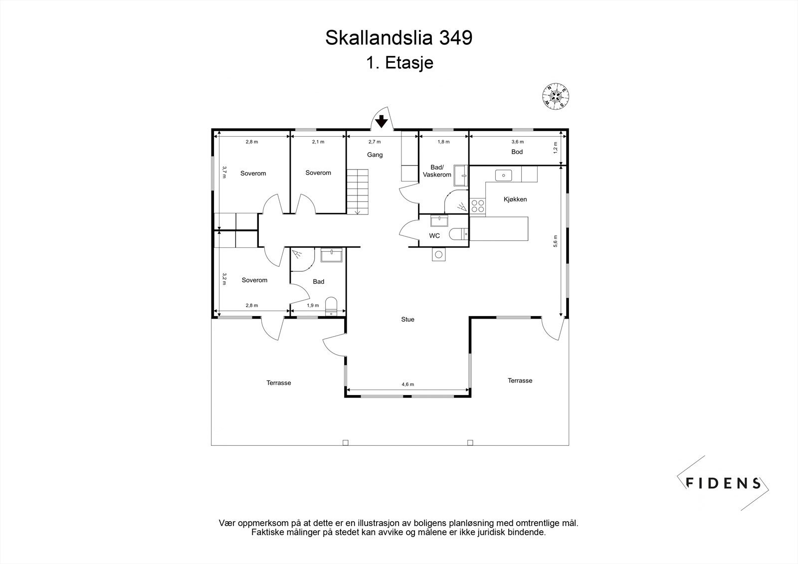 Plantegning 1. etasje Galleribilde