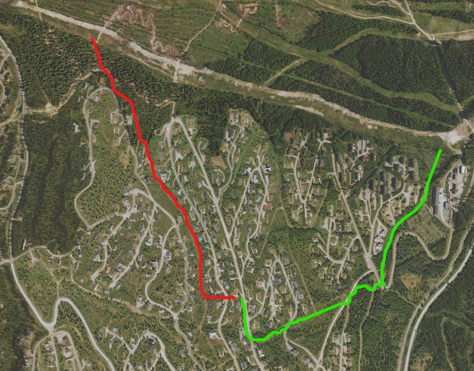 Bildet viser trasse for ski inn/ut Galleribilde