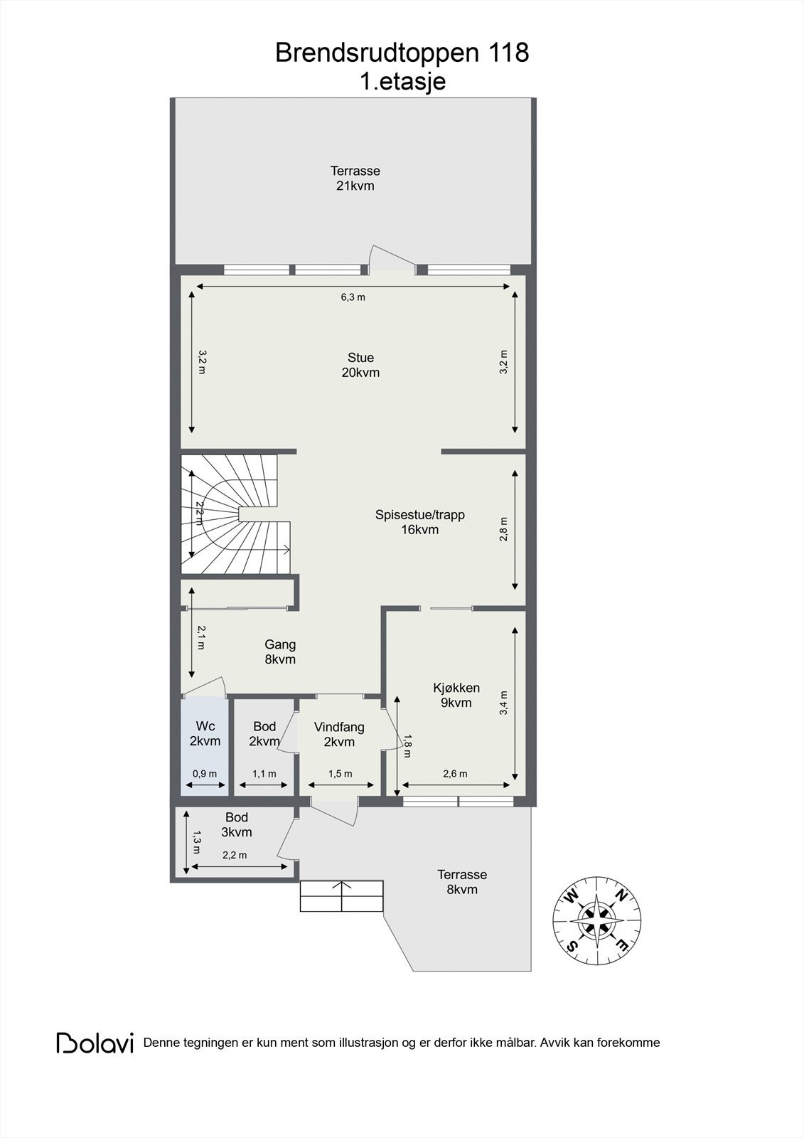 Plantegning 1. etasje Galleribilde