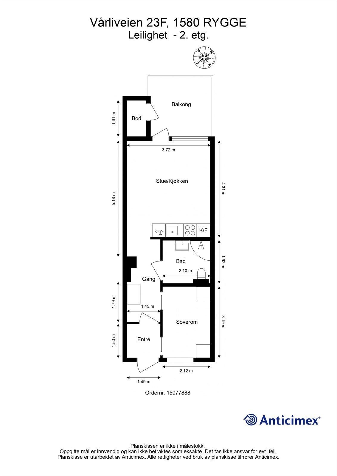 Utvendig bod disponeres også av leiligheten. Galleribilde