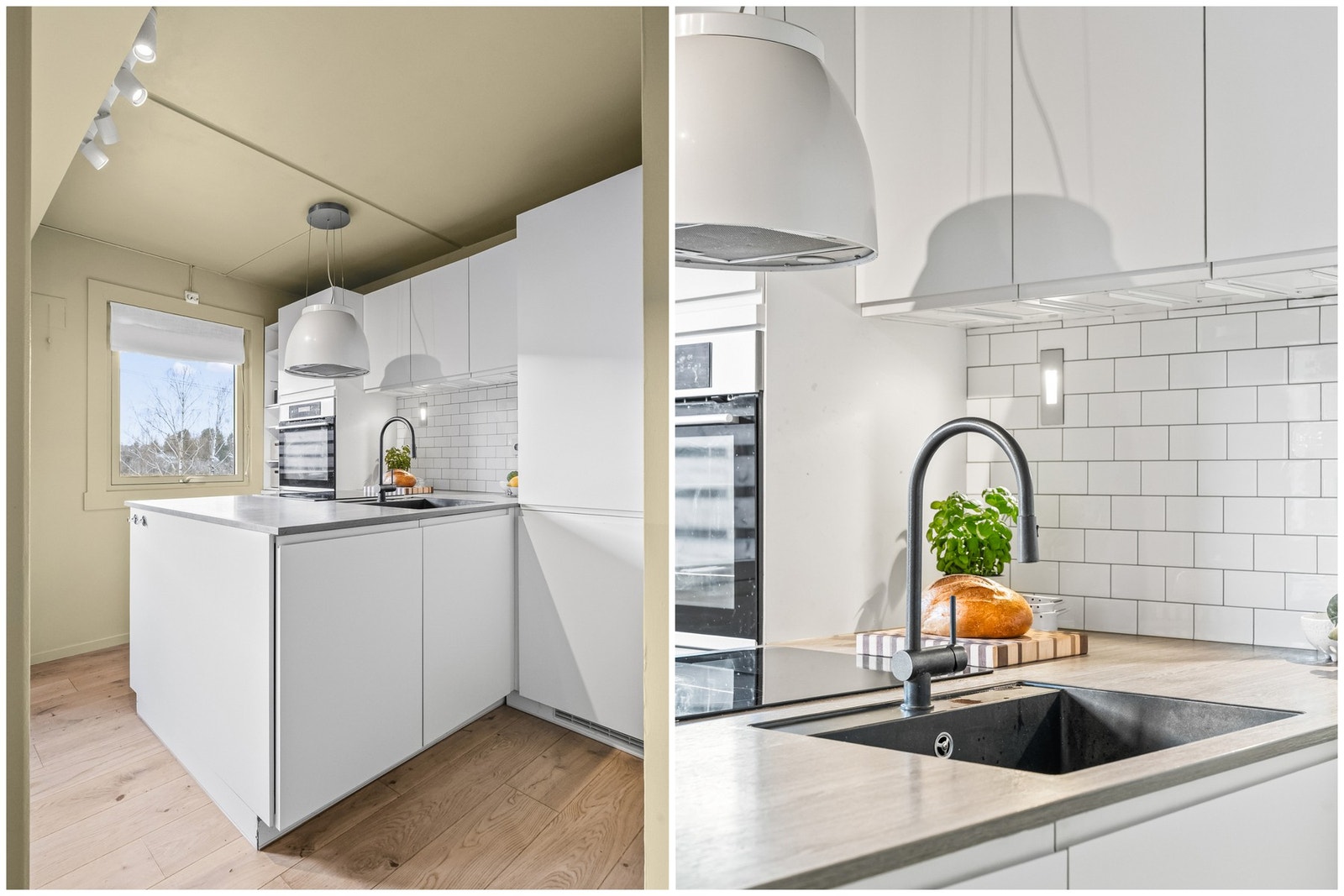 Den brede utstikkeren, med integrert induksjonstopp og nedfelt kum i kompositt, inviterer til kokkelering fra begge sider. Galleribilde