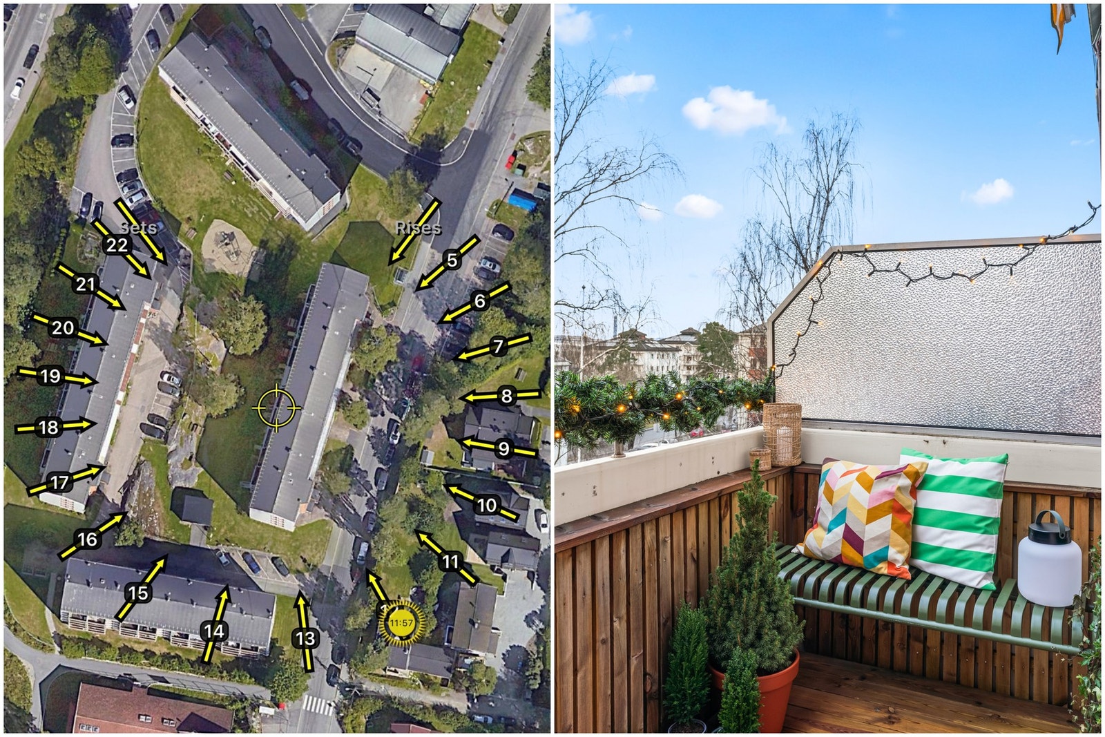 Den vestvendte beliggenheten sørger for meget gode solforhold på balkongen. Det er tillatt å grille med både gass- og elektrisk grill på balkongen. Galleribilde