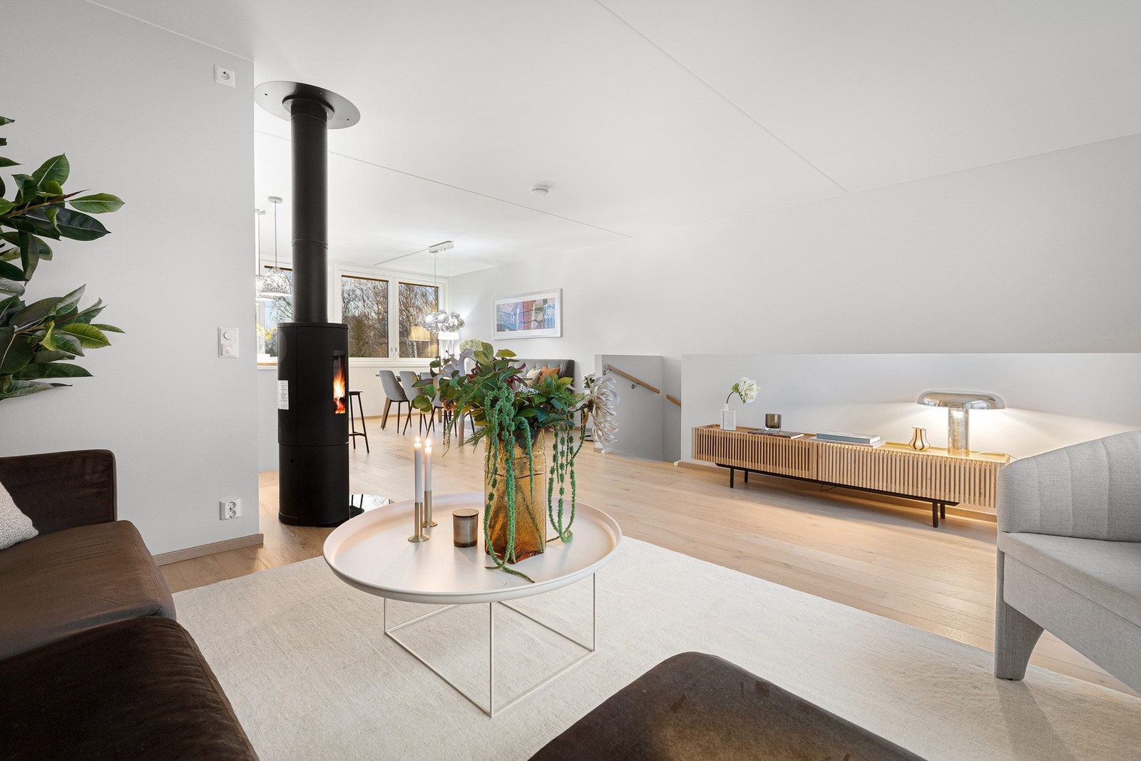 Det er lagt gulvvarme i hele toppetasjen for en behagelig temperatur året rundt. Galleribilde