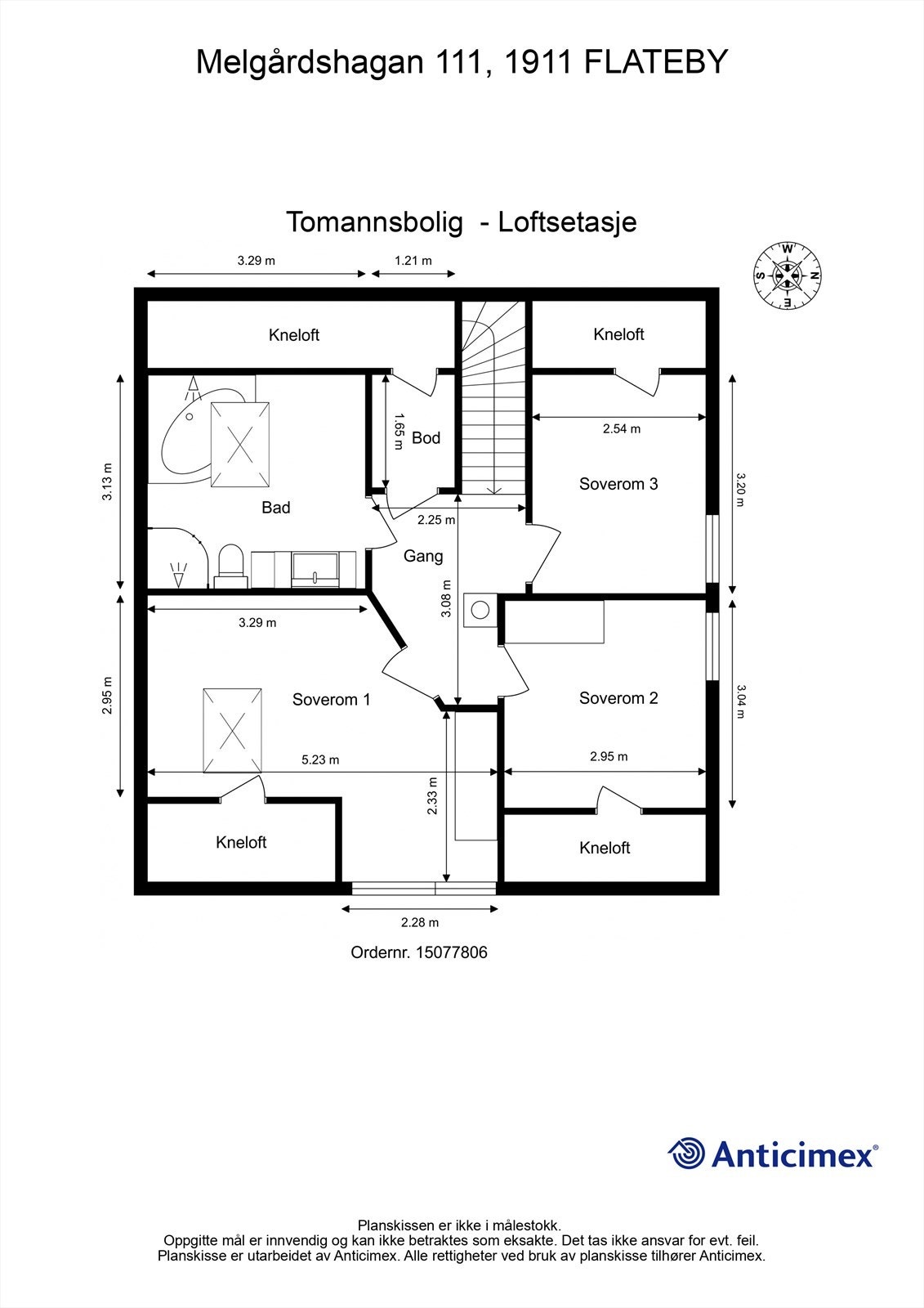 Plantegning loftsetasje Galleribilde