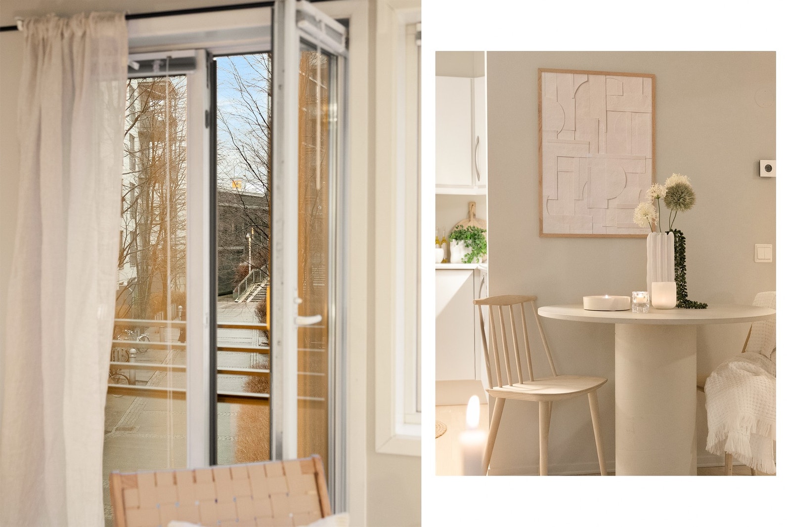 Leiligheten har gjennomgående god standard med pent eikeparkett slipt og lakkert 2024, samt glatte malte overflater i delikate farger. Galleribilde