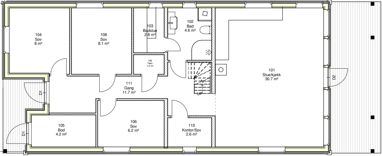 Planskisse 1. etasje Galleribilde