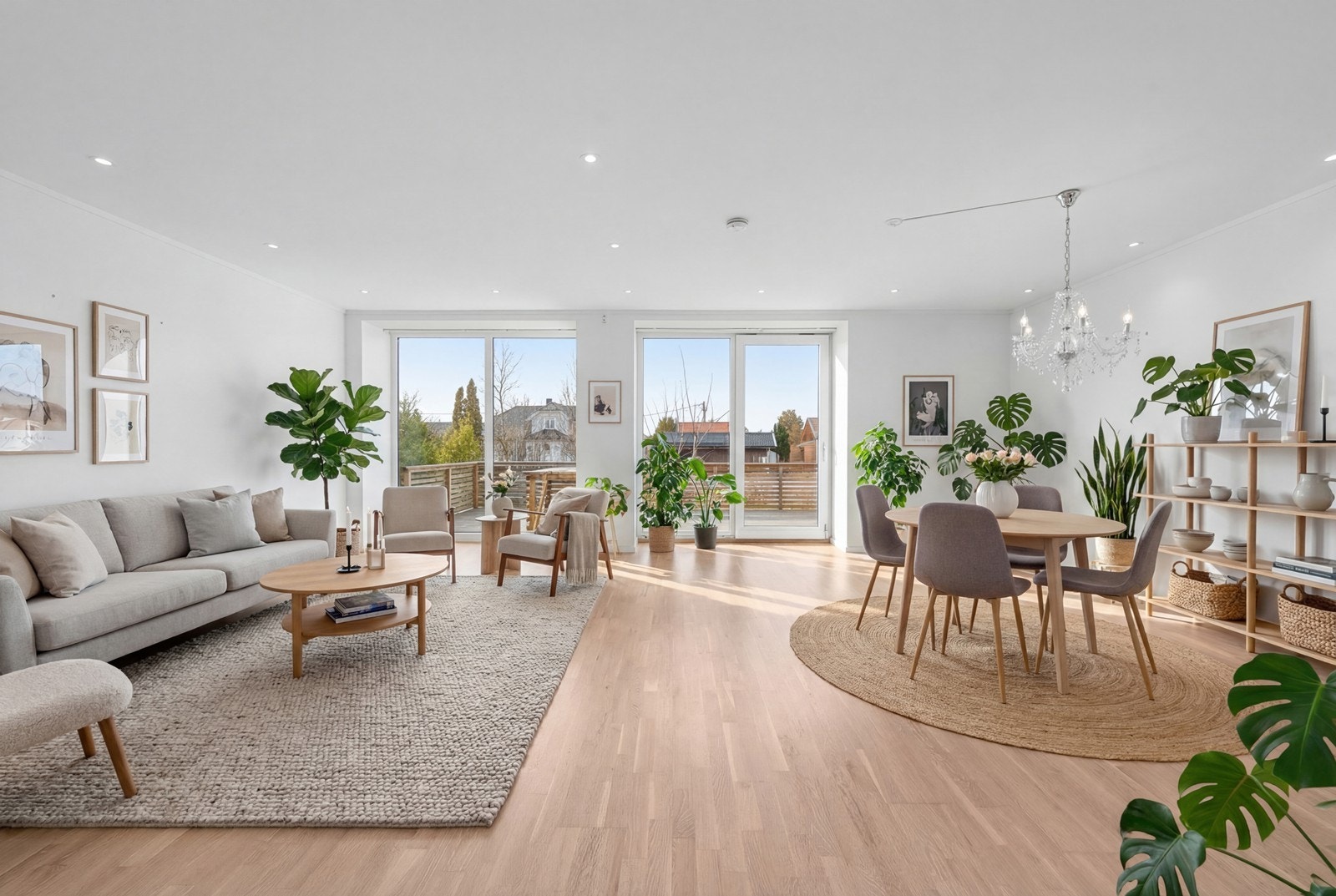 Stue med digital møblering Galleribilde