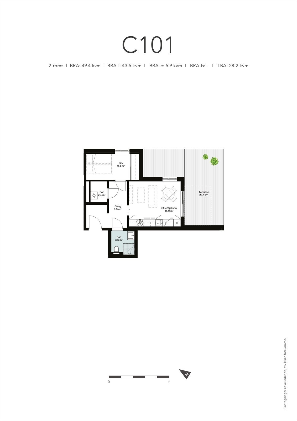 Plantegning C101 - fleksibel overtakelse Galleribilde