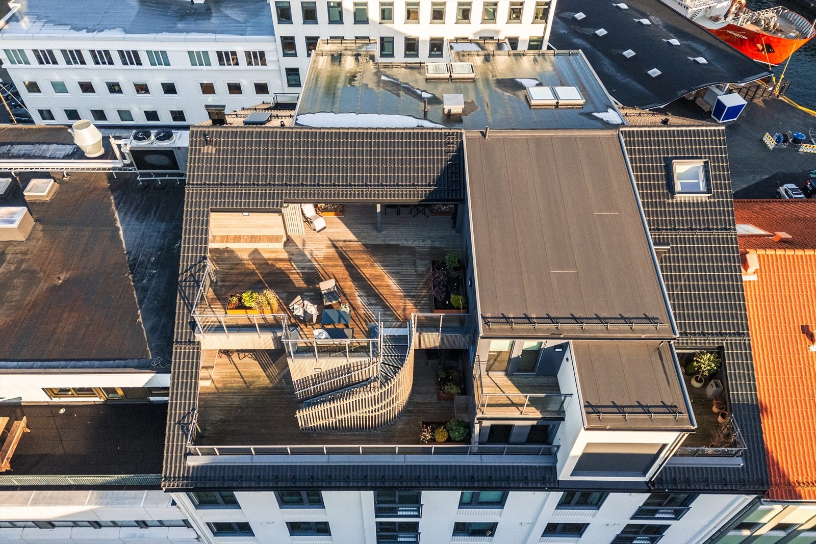 To takterrasser som kan nytes "midt i byen" Galleribilde