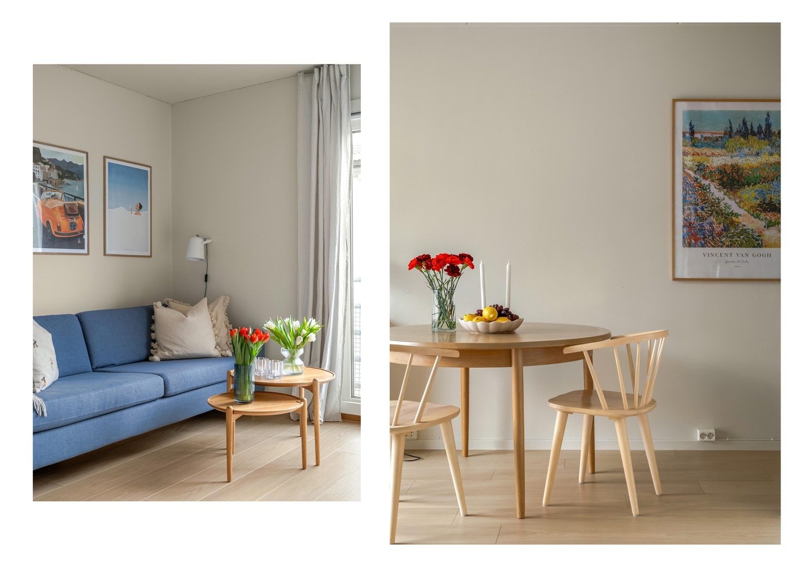 Vi fortsetter med å se mer på stuen. Det er gjennomgående pen og velholdt standard, flotte gulv og overflater som er malt i moderne fargetoner. Galleribilde