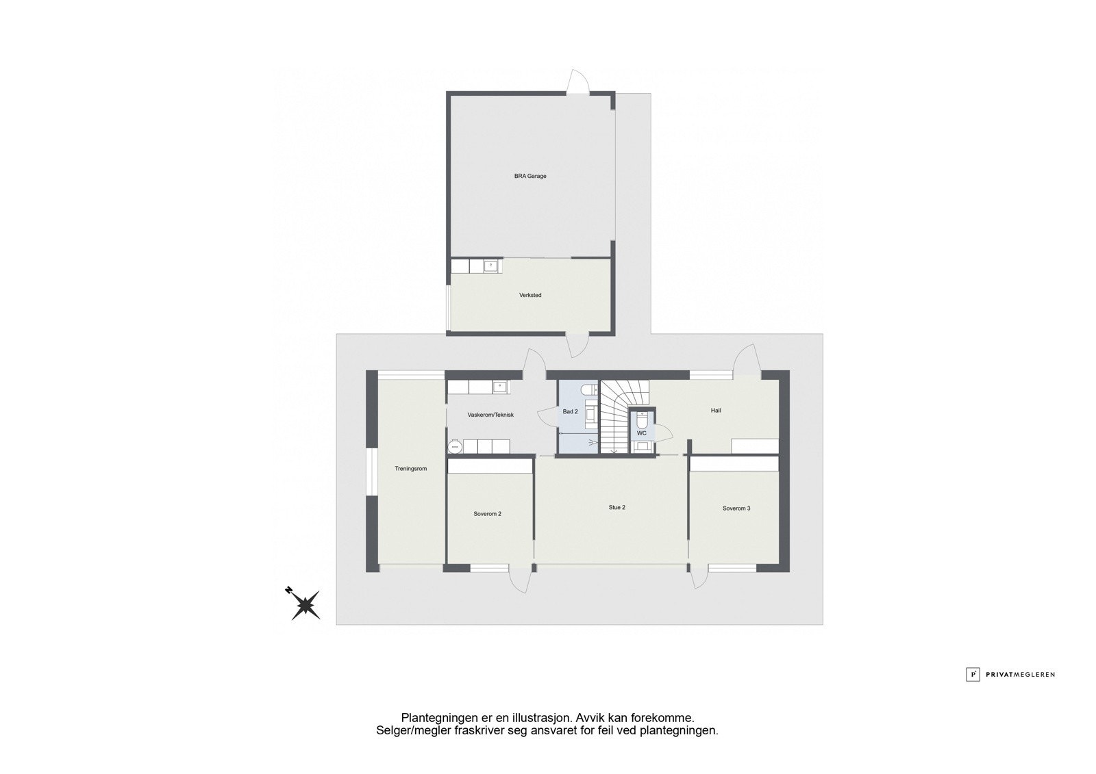 Plantegning hoveddel 1.etasje Galleribilde