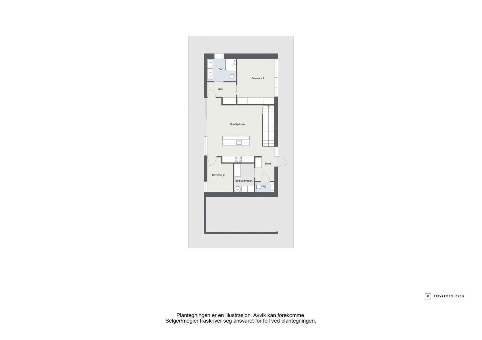 Plantegning generasjonsdel 1.etasje Galleribilde