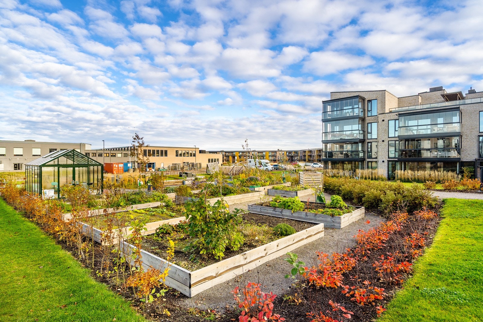Sameiet har en nydelig parsellhage for de som liker å stelle i hagen Galleribilde