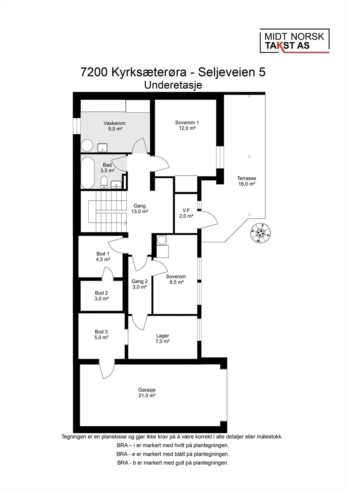 Plantegning underetasje Galleribilde