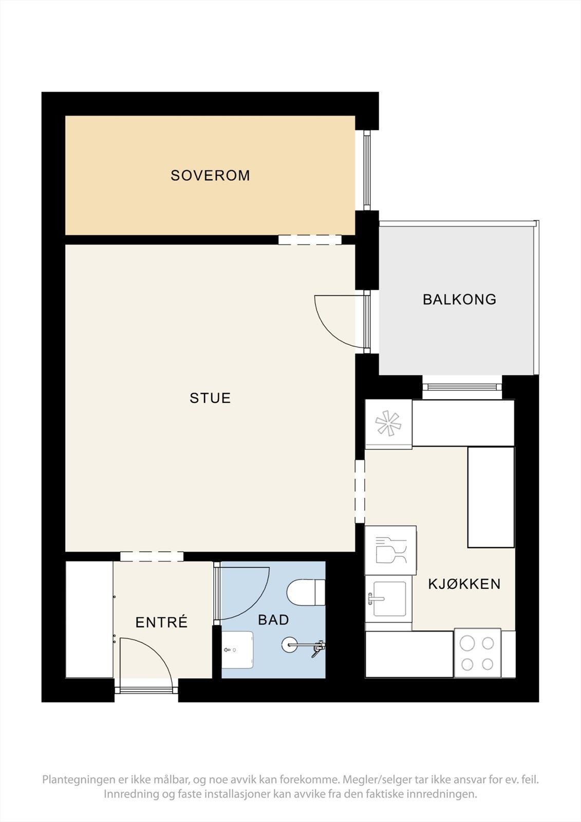 Plantegning - 2- roms leilighet 10. Etg. Galleribilde