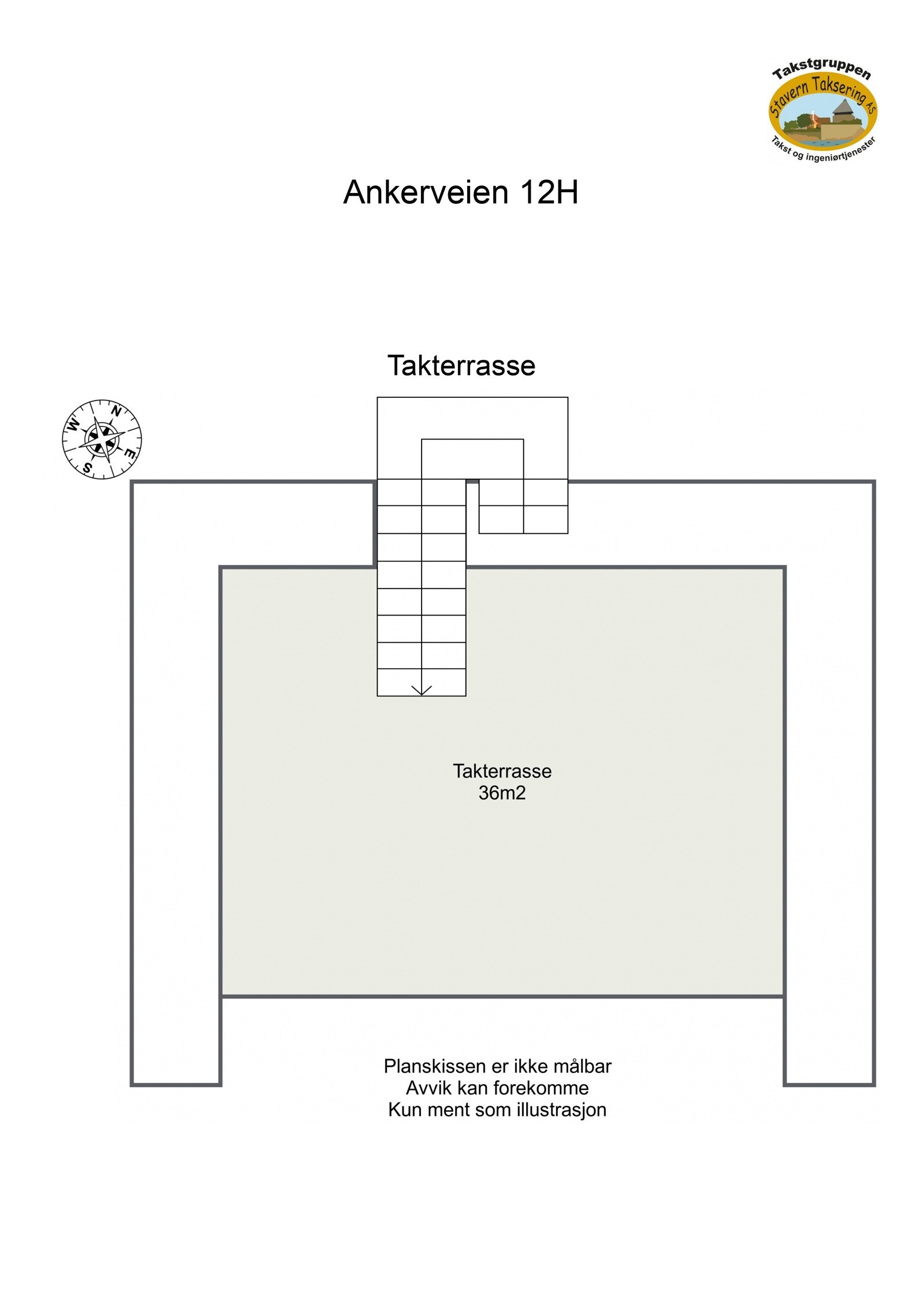 Plantegning takterrasse. Galleribilde
