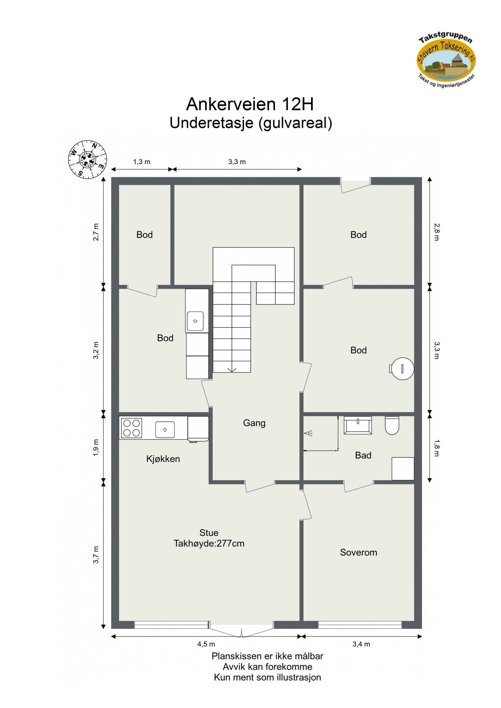 Plantegning underetasje. Galleribilde