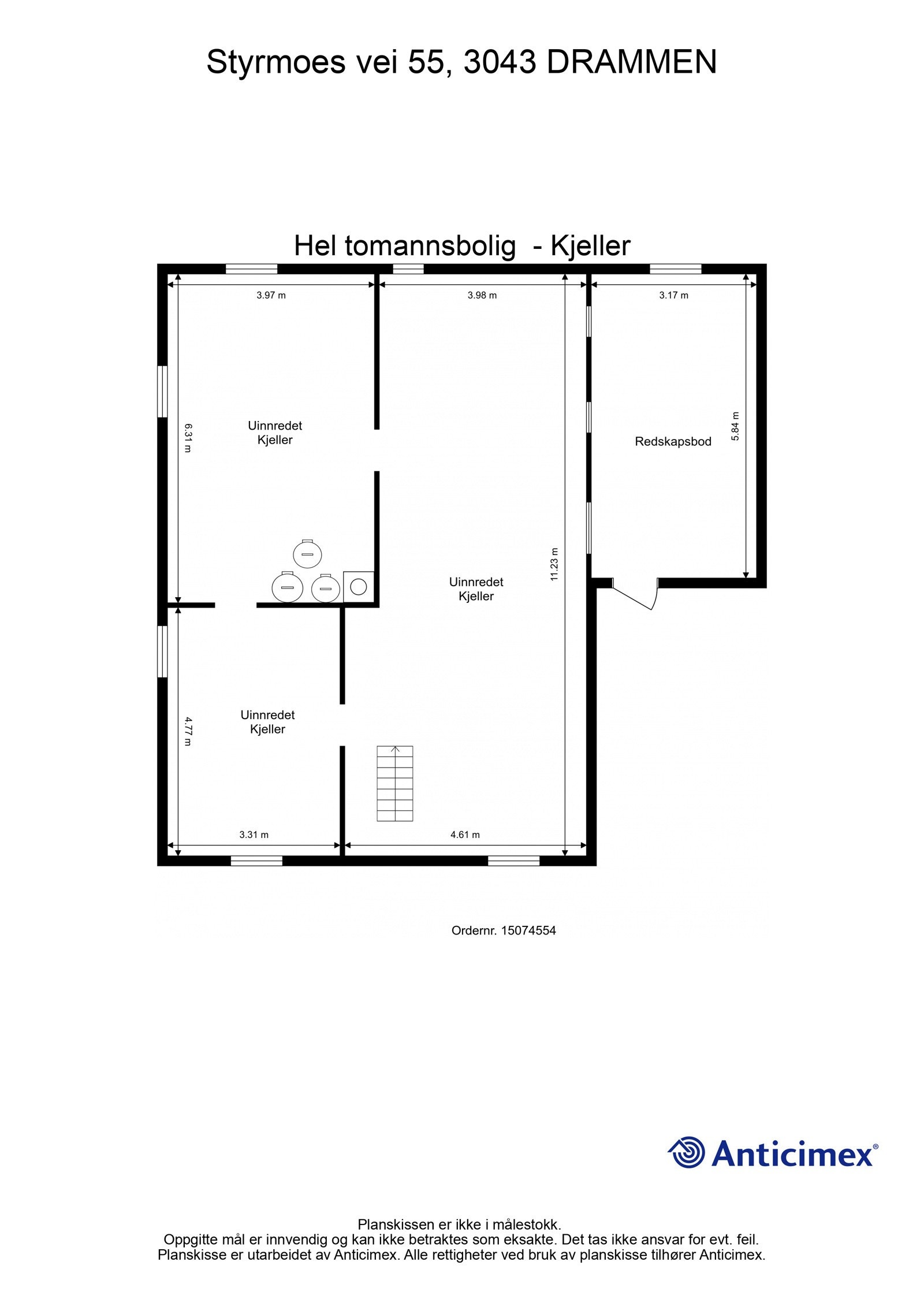 Plantegning kjeller. Galleribilde