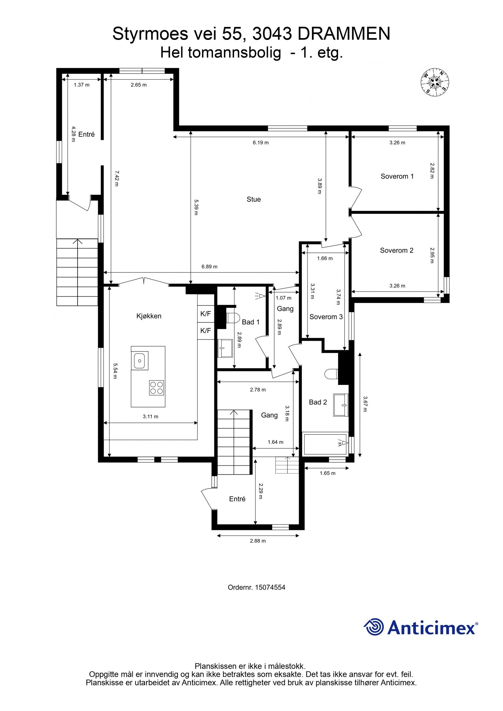 Plantegning 1. etasje. Galleribilde
