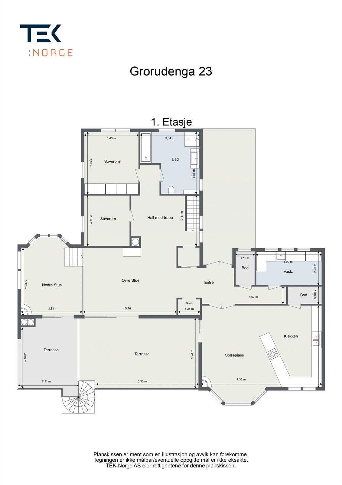 Plantegning 1 etasje. Galleribilde