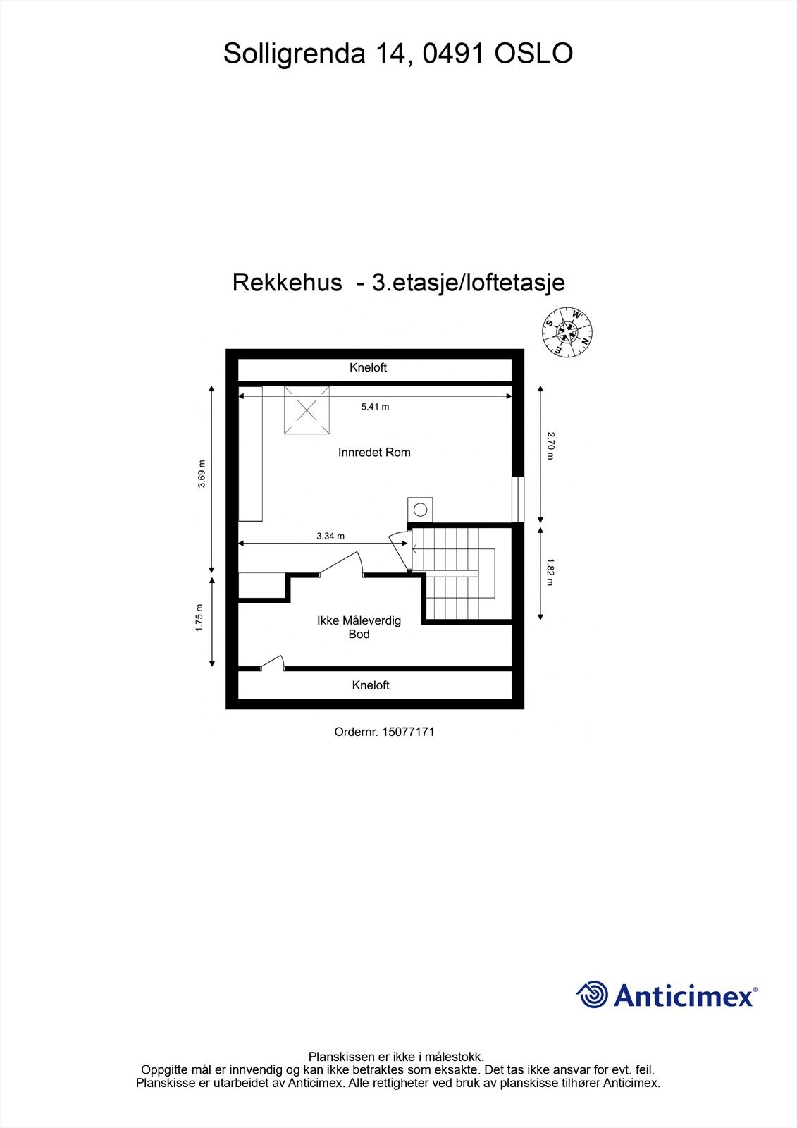 Plantegning loftsetasje Galleribilde