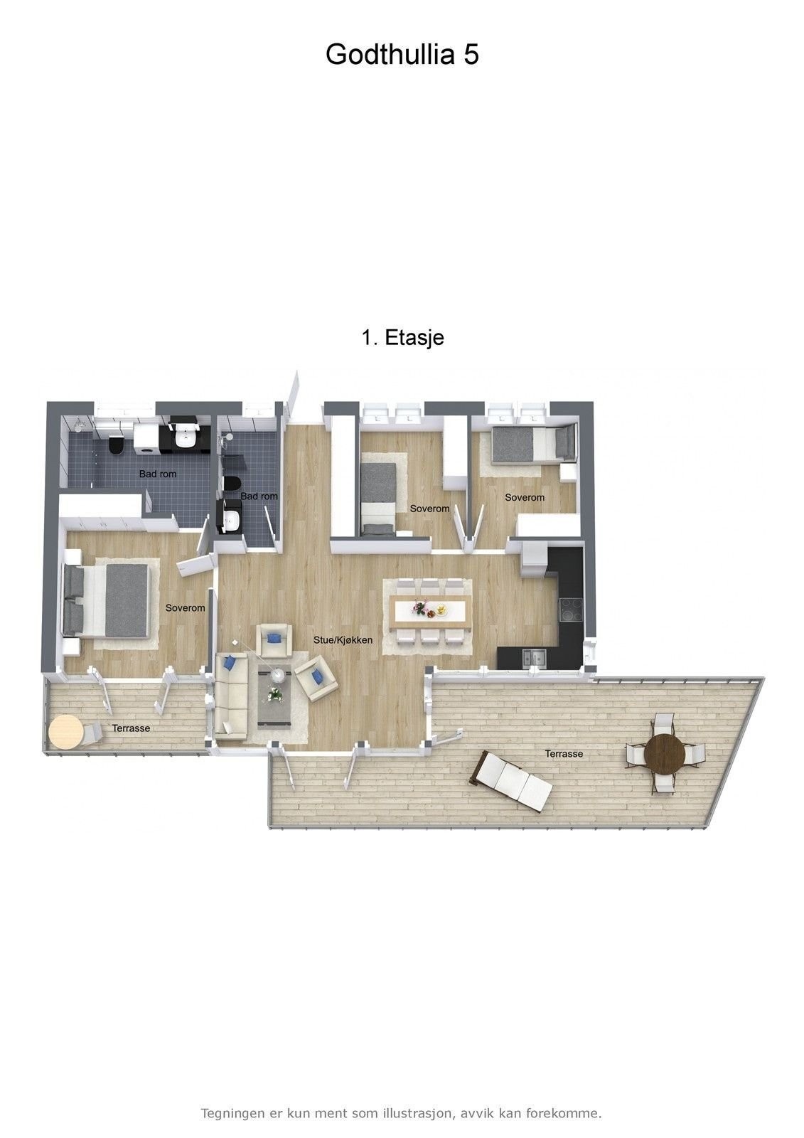 Plantegning 1. etasje Galleribilde