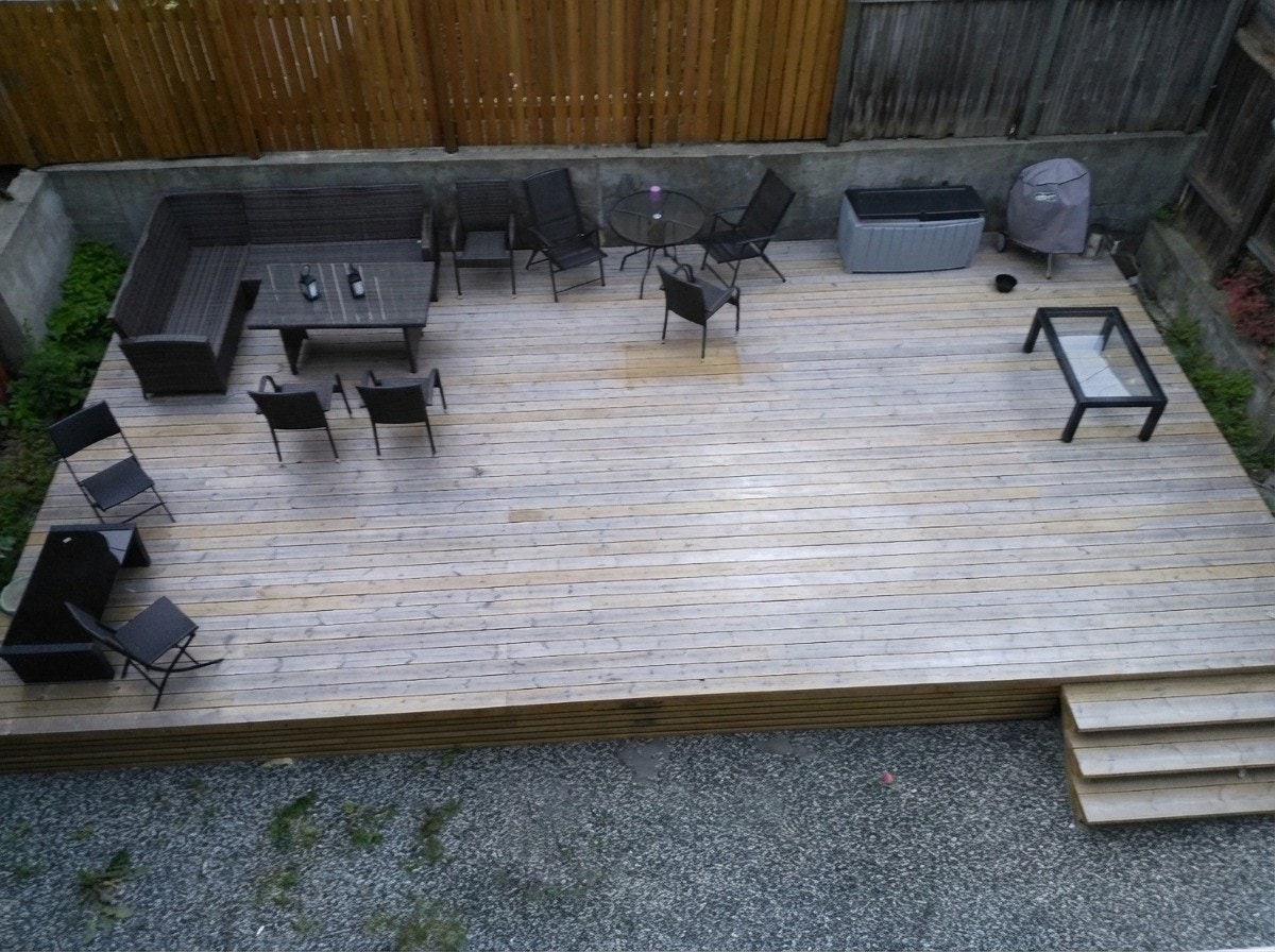 Utsikt mot bakgård Galleribilde