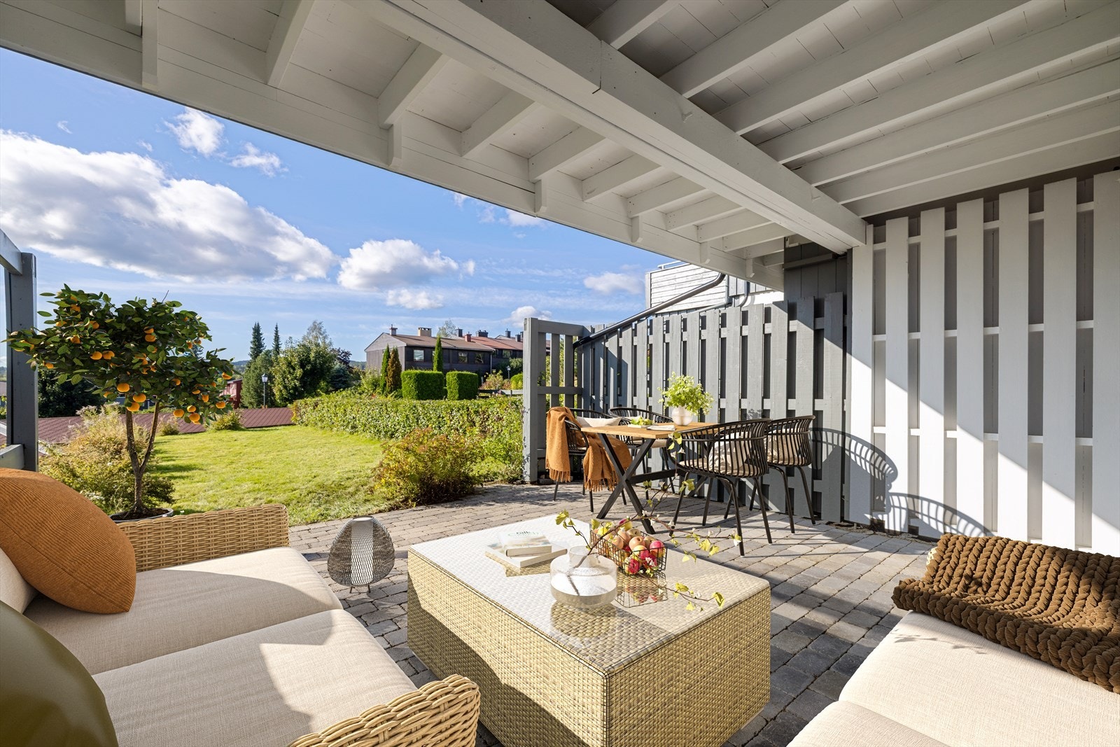 Hagen er vestvendt, solrik og barnevennlig. (bildet er virituelt stylet) Galleribilde