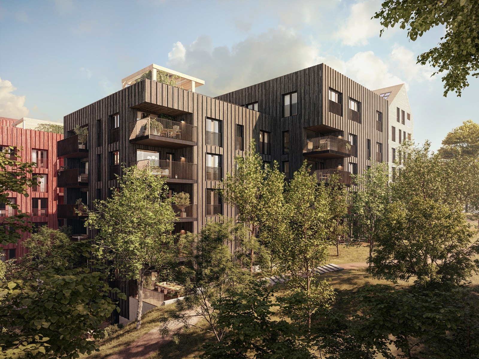 Illustrasjon fasade for bygg Collet. Avvik kan forekomme. Galleribilde