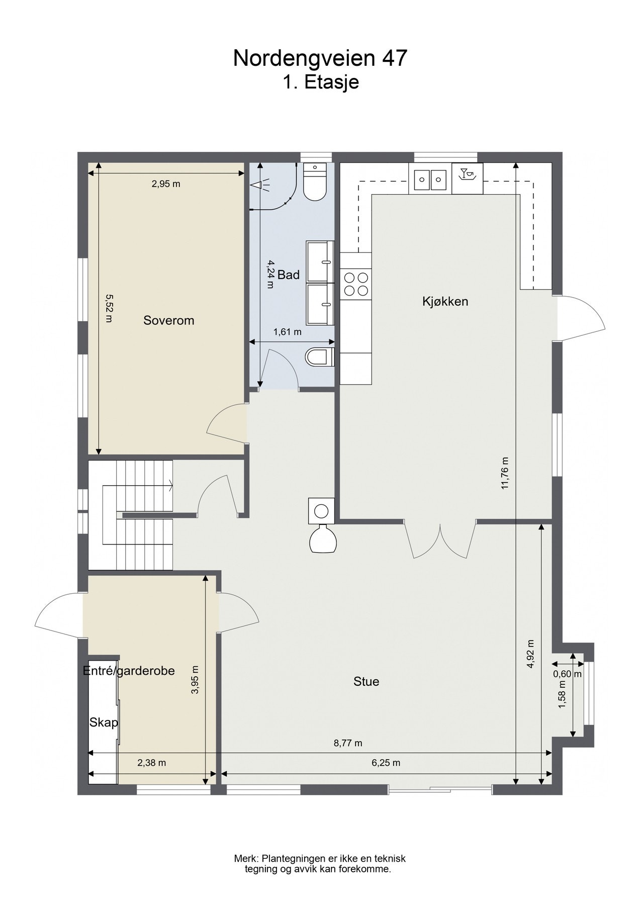 Plantegning - 1.etasje. Galleribilde