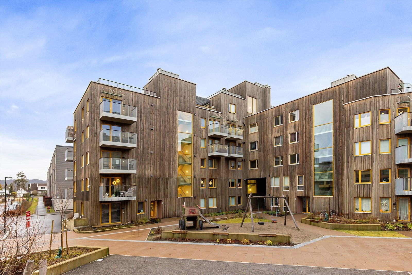 Det ble lagt stor vekt på gode felles uteområder og en kvartalsstruktur med attraktive boliger Galleribilde
