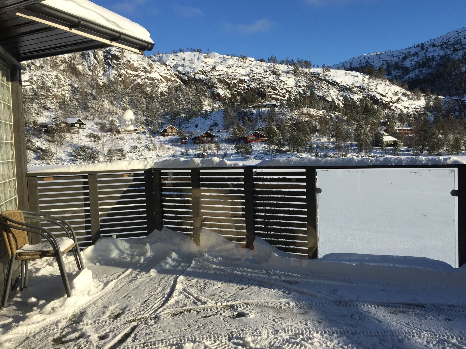 Terrassen på vinterstid Galleribilde